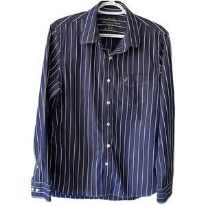 American Eagle Button Down Shirt Men's Medium Long Sleeves Striped Vintage Fit